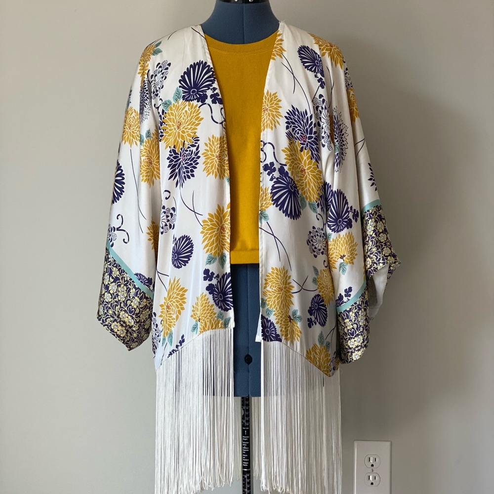Zara Floral Cardigan with Fringe